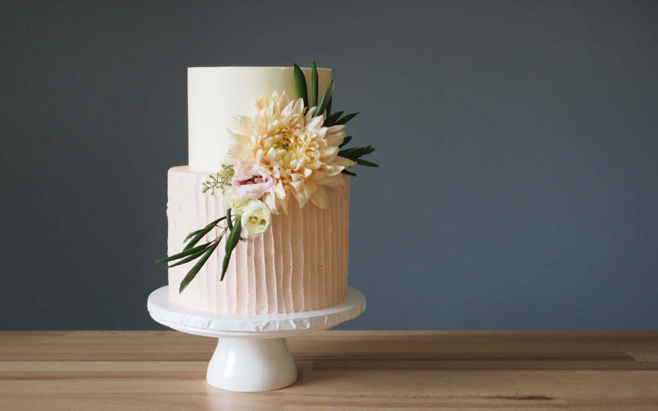 Bruidstaart van Sugarlips Cakes details