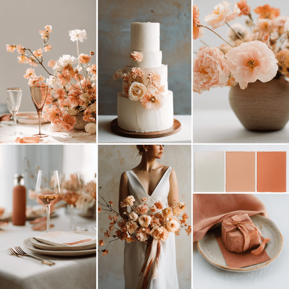 coral turquoise beach wedding color palette summer ceremony moodboard