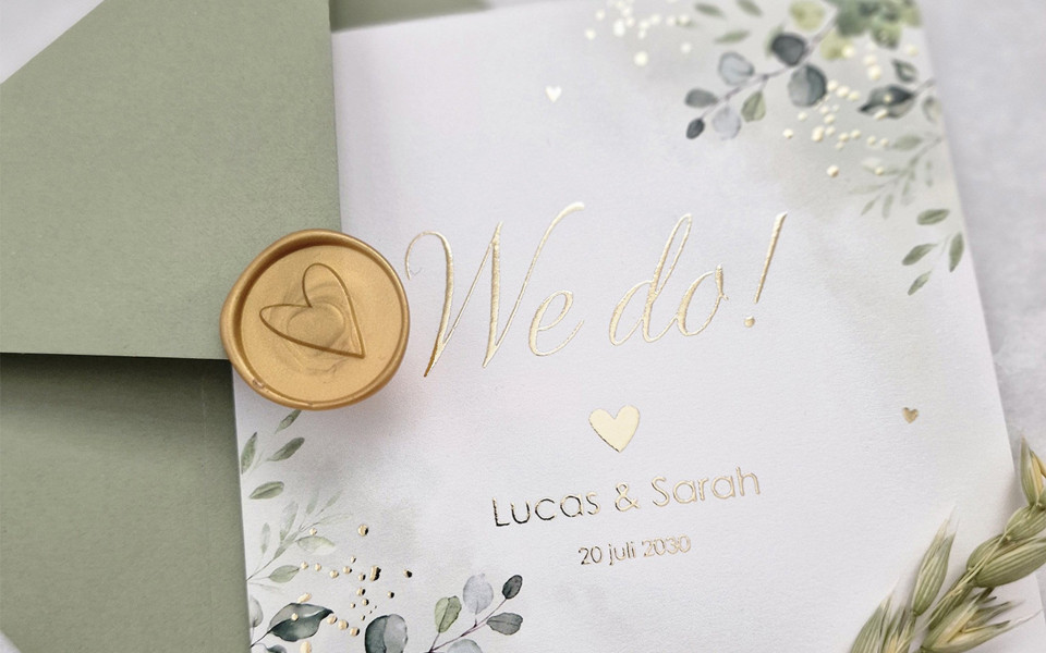 trouwuitnodiging met lakzegel