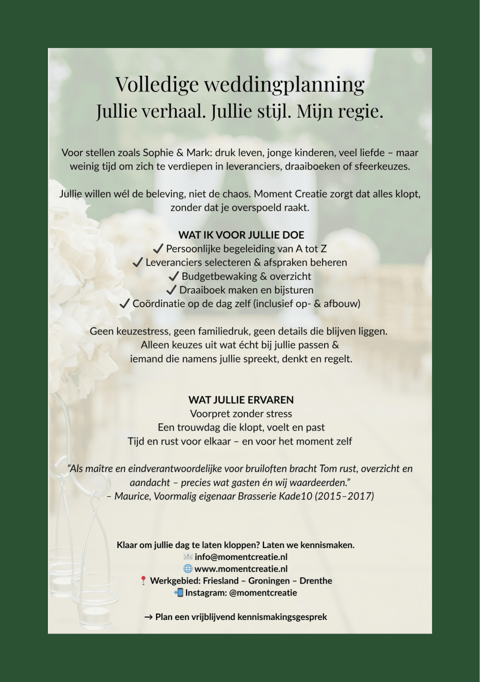 Weddingplanner Moment Creatie impressie 