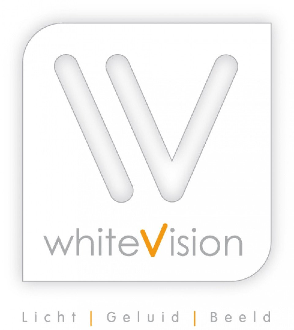 het witte Vision-logo wordt in het wit getoond